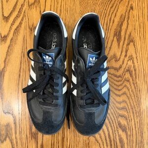 Adidas Men's Black Sneakers with White Stripes